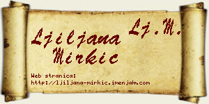 Ljiljana Mirkić vizit kartica